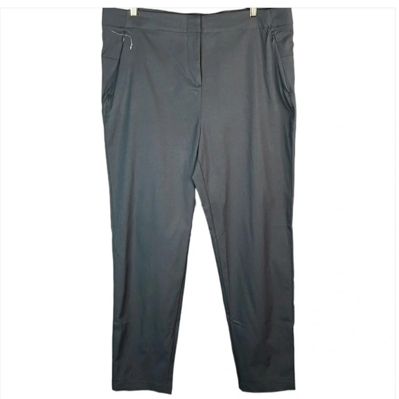 LOLE NWT Travel Pants Grey Elasticized Waist Zippered Pockets Straight Taper 16 - Picture 2 of 10